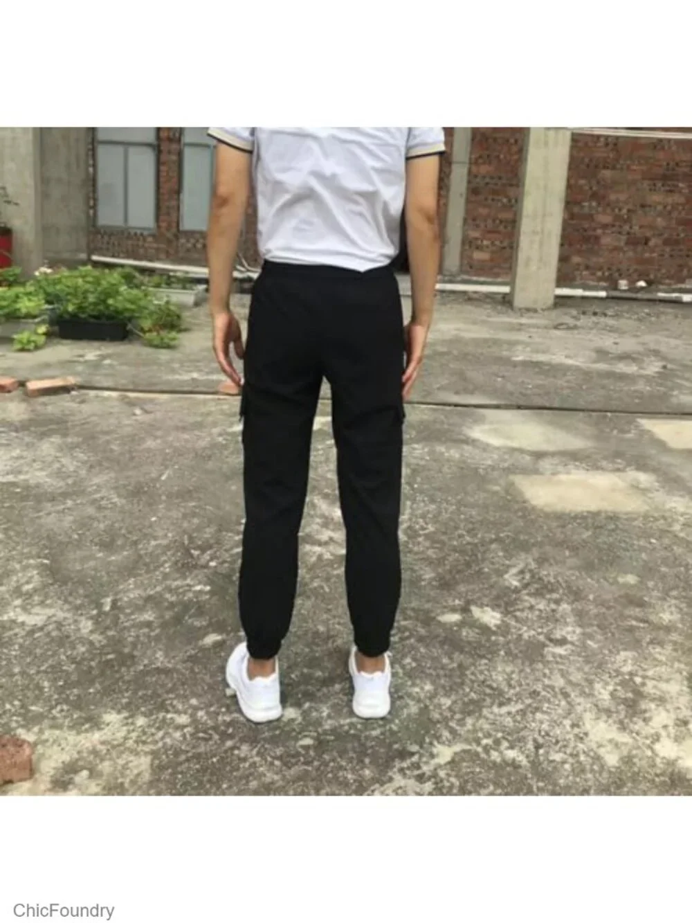 Kids Cargo Joggers Pants with Zipper Pockets Elastic Waist School Casual